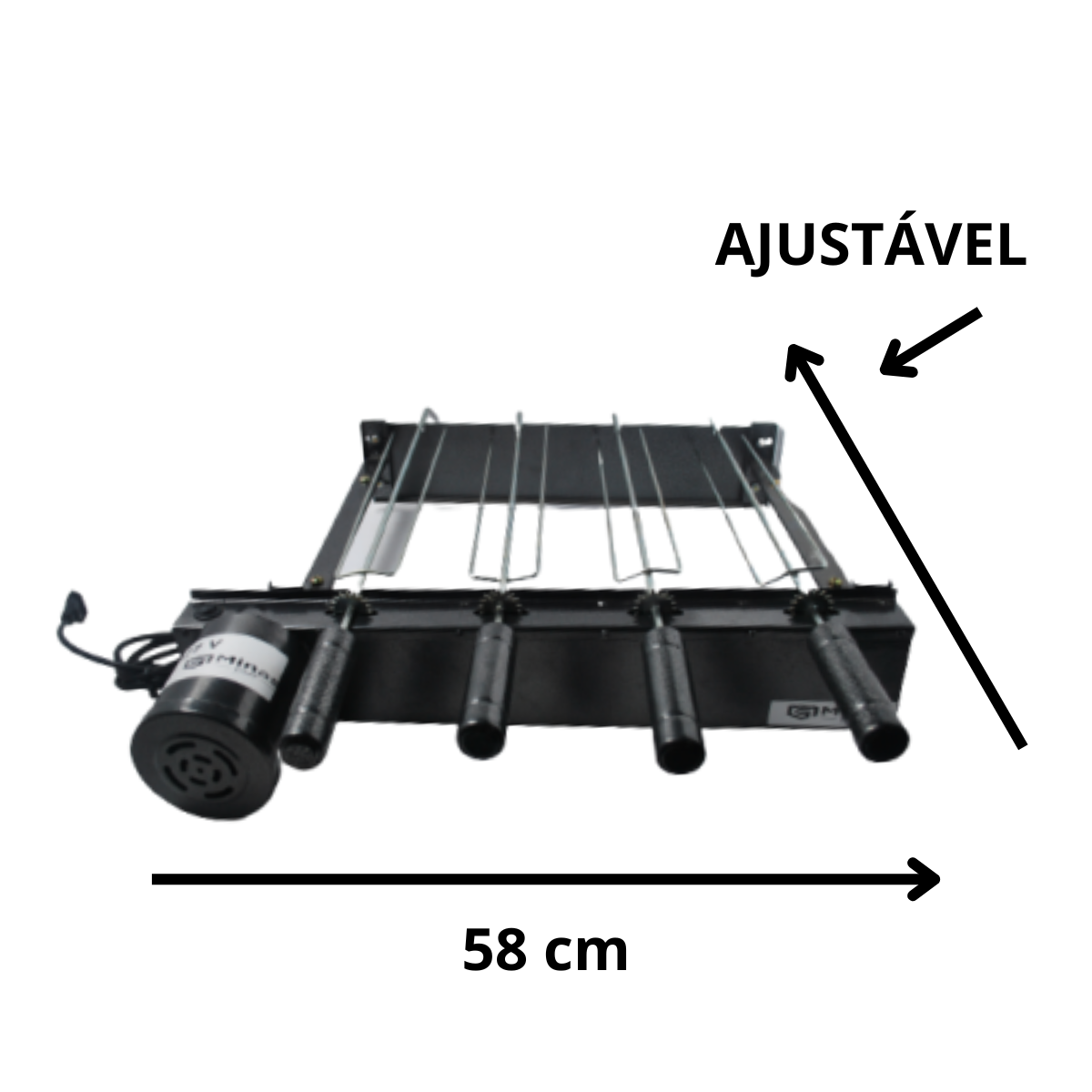 Giragrill 4 Espeto Preto Churrasqueira Portatil 110v